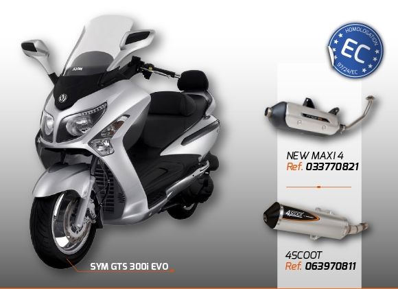 Nuevos escapes 4SCOOT y NEW MAXI 4 para SYM GTS 300i EVO